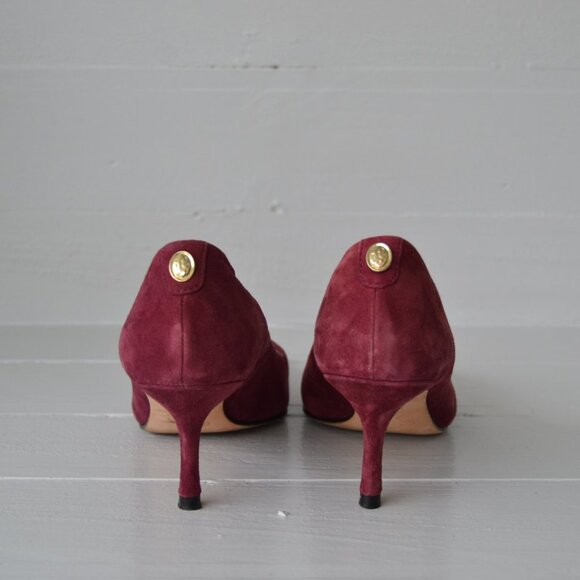 Ivanka Trump Kitten Heels Dark Purple Women's 5.5 Formal Suede Leather Sole - Picture 5 of 8